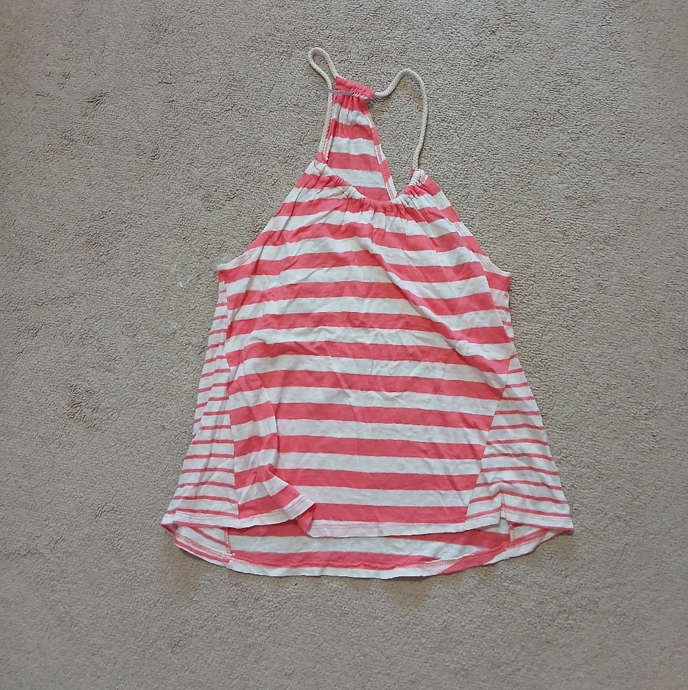 Pink and White Striped Halter Top
